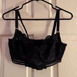 Sheer Black Lace Underwire Bralette